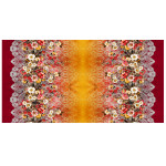 scarf-silk-wool-180cmx100cm-floral-lace-printed-digital-beautiful-feminine-drapy-soft-party-formal wear-work wear-high quality-brown-red-yellow-fall
