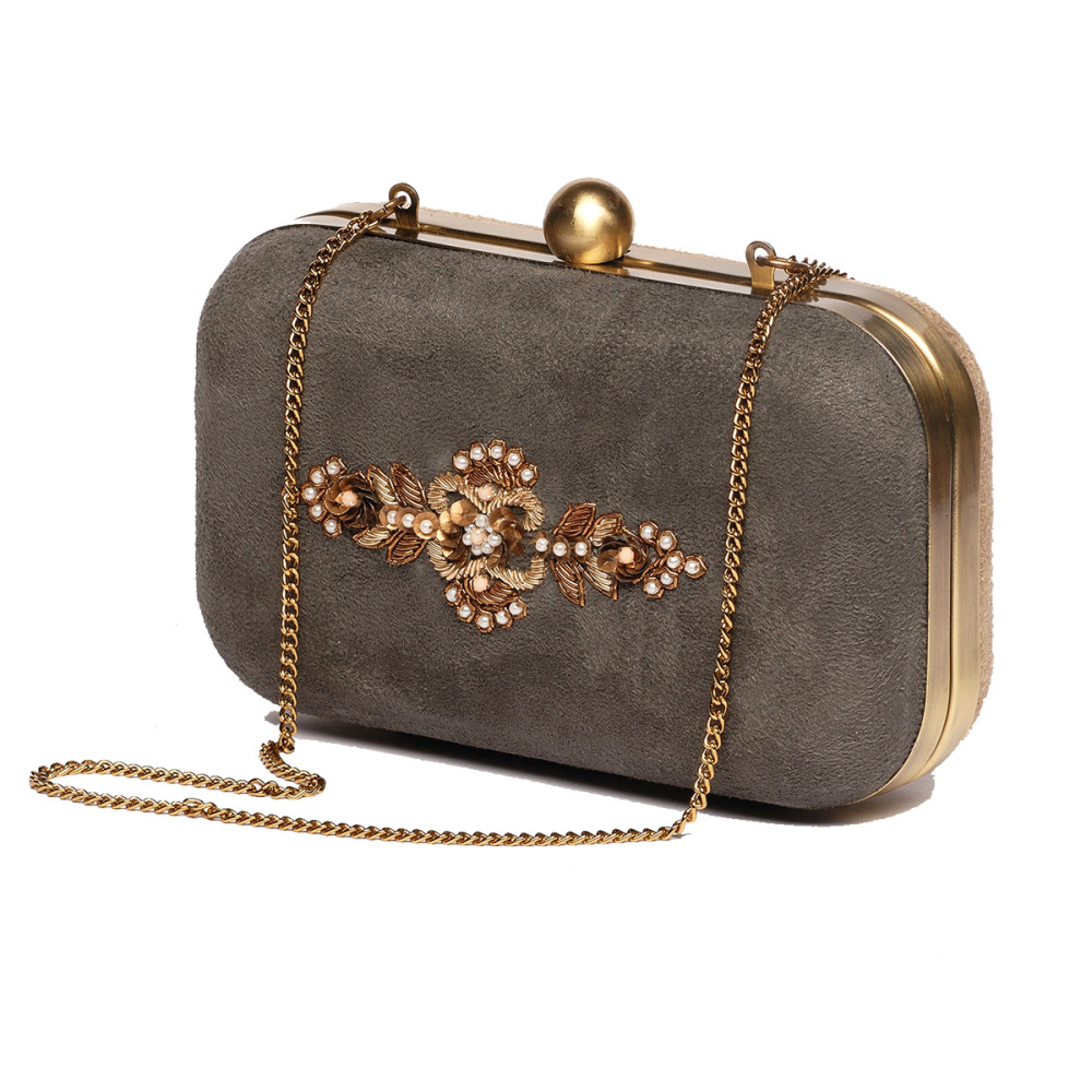 TWIN COLOR SUEDE CLUTCH - Maati
