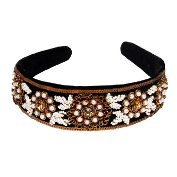 headband-black-rawsilk-puresilk-pearl-floral-headgear-accessory-gorgeous-freeshipping-popular-branded