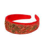 headband-red-suede-leather-pretty-zardozi-embroidery-handmade-crafted-indian-bestseller