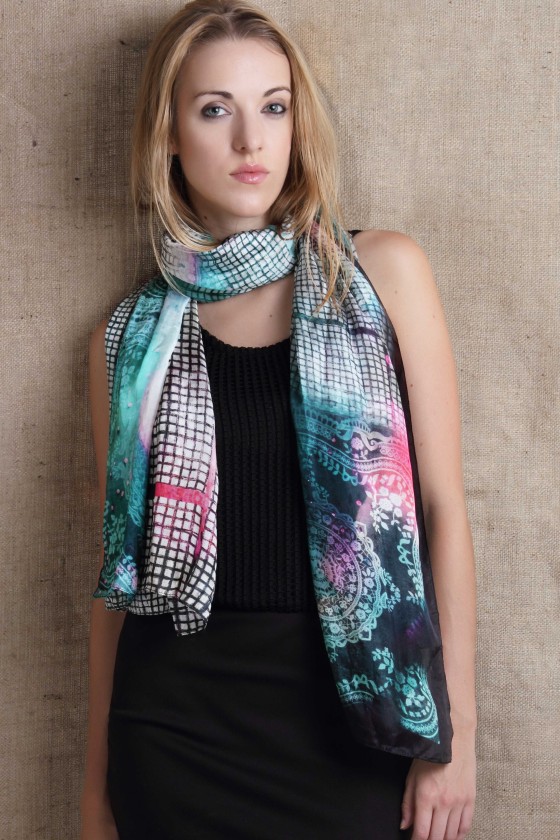 silk-scarf--green-scarf--pink-scarf--plaid-scarf--multicolor-silk-scarf--johny-was--luxury-fashion--fall-fashion--head-scarf