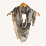 tabby silk scarf- winter scarf- designer scarf- digital printed scarf- high fashion scarf- trendy scarf- formal wear scarf- sepia scarf- brown scarf- rust color scarf